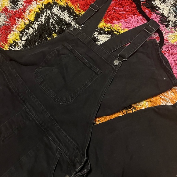 Black Straight Leg Overalls - Picture 2 of 5
